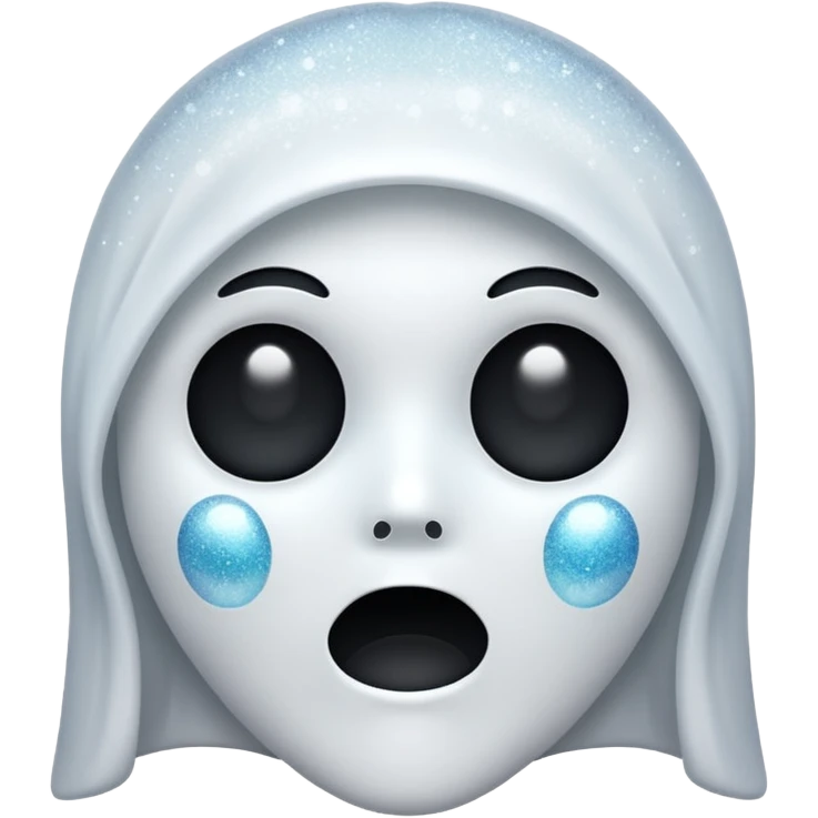 white Ghost face glitter  emoji