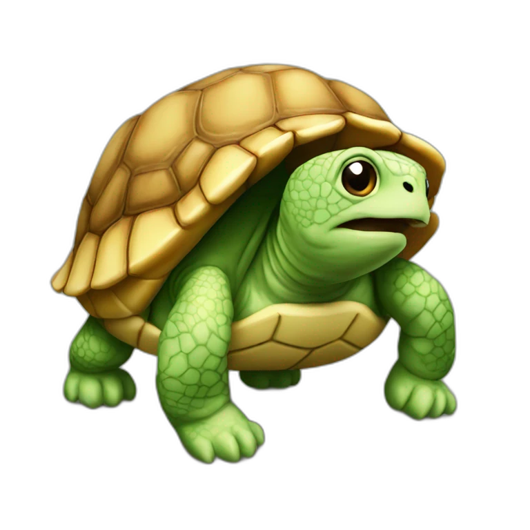 Tortue sur un chat emoji