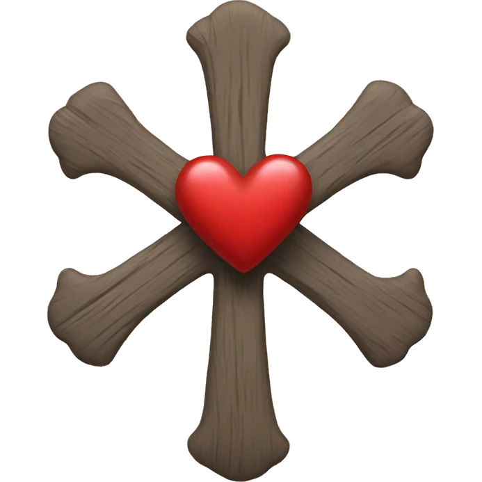 Cross with heart emoji