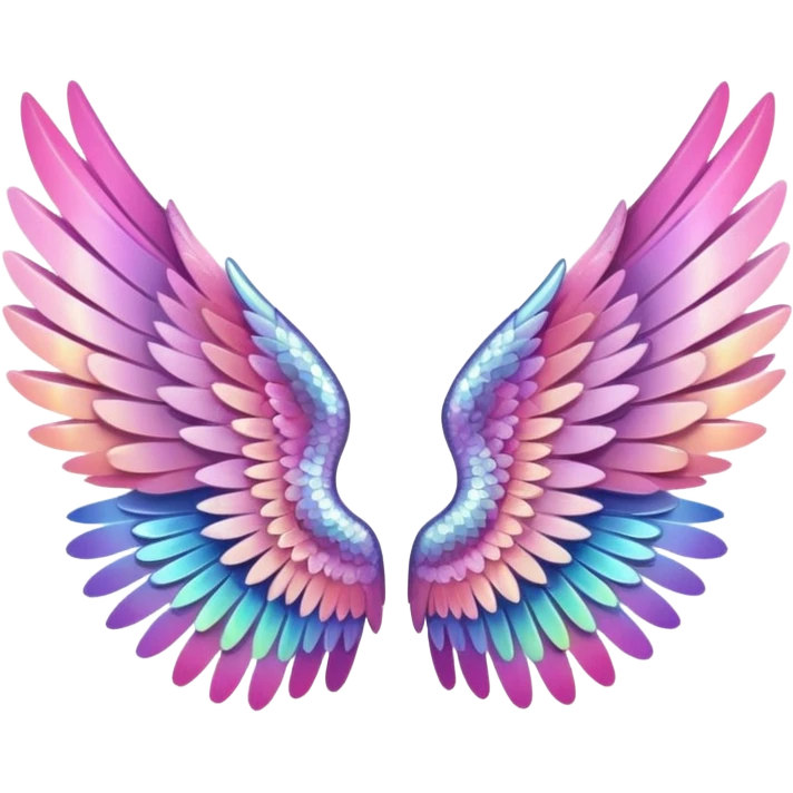 Sparkly little soft pink pony wings. Only left and right wings without pony. emoji