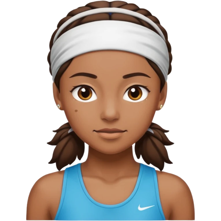 brown female athelete with headband emoji
