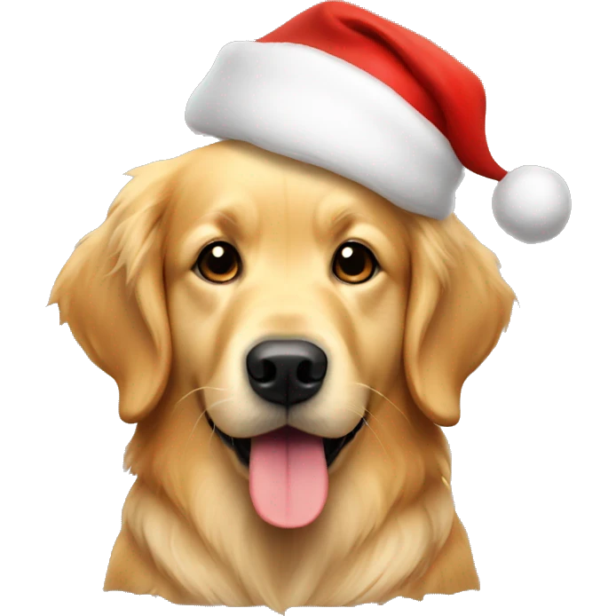 golden retriever with santa hat emoji