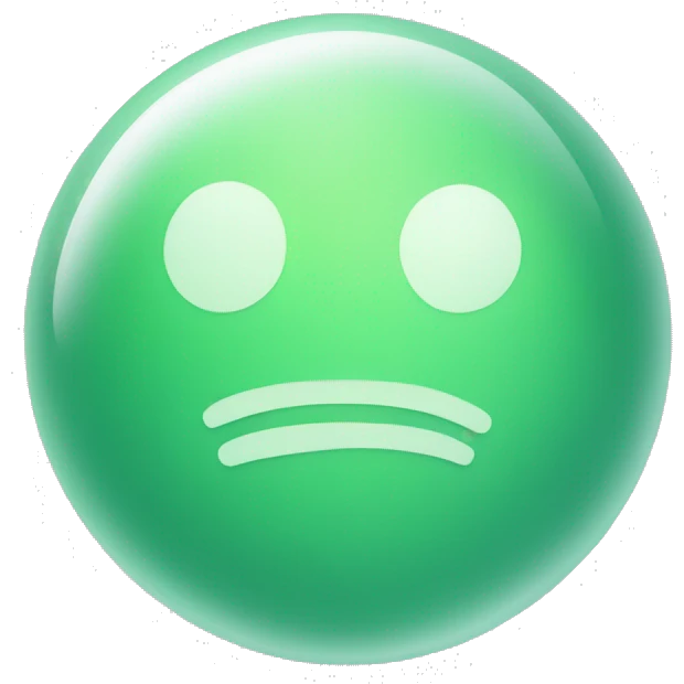 Notification emoji - a bubble for text (chat) in shades of green, with soft, current lines. emoji