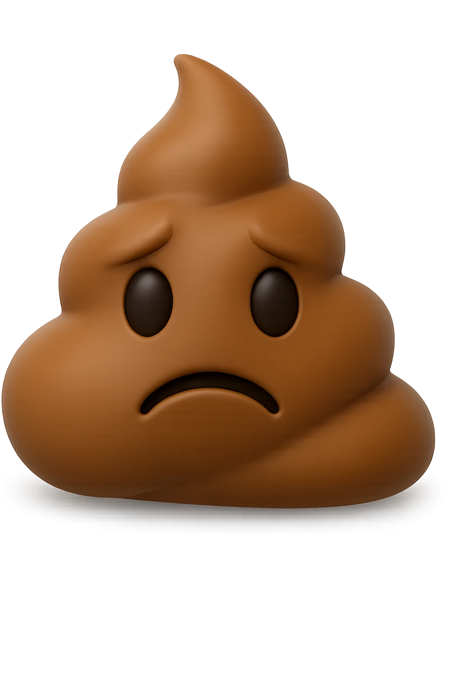 EMOJI STILE IPHONE 3D DI UNA MONTAGNETTA DI FECI A PALLINE CON ESPRESSIONE TRISTE, IPERREALISTICO 4K emoji