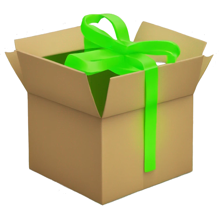 open box neon green emoji