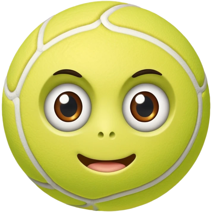 Tennis ball with eyes face legs and gyatt emoji