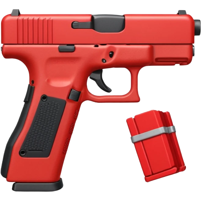 a red glock 20 with a drum mag inside of it with a red flag like people wear in real life emoji
