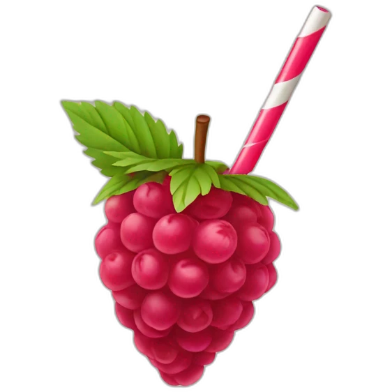 Raspberry straw emoji