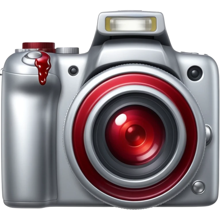 silver digital camera dark red blood emoji