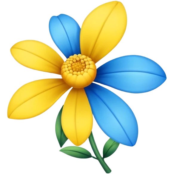 Yellow and blue flower emoji