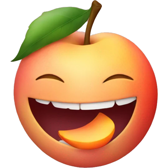 Smiling emoji biting a peach  emoji