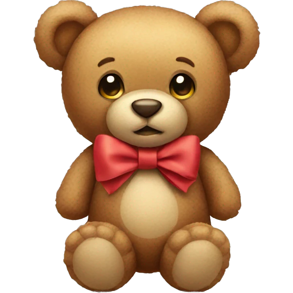 teddy bear with a bow emoji