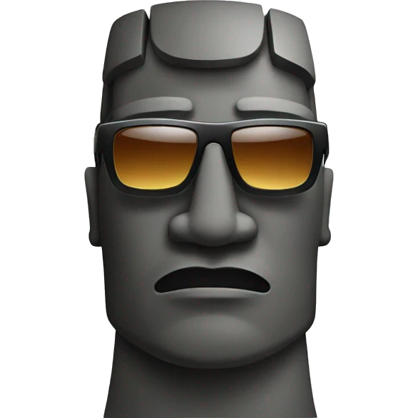 Moai with sunglasses emoji