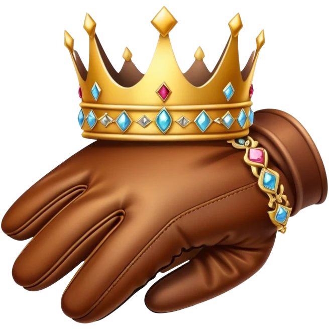 A glove and a crown emoji