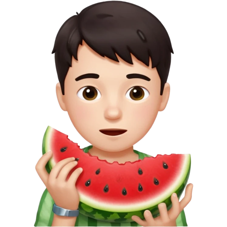 Gamin qui mange une pastèque emoji