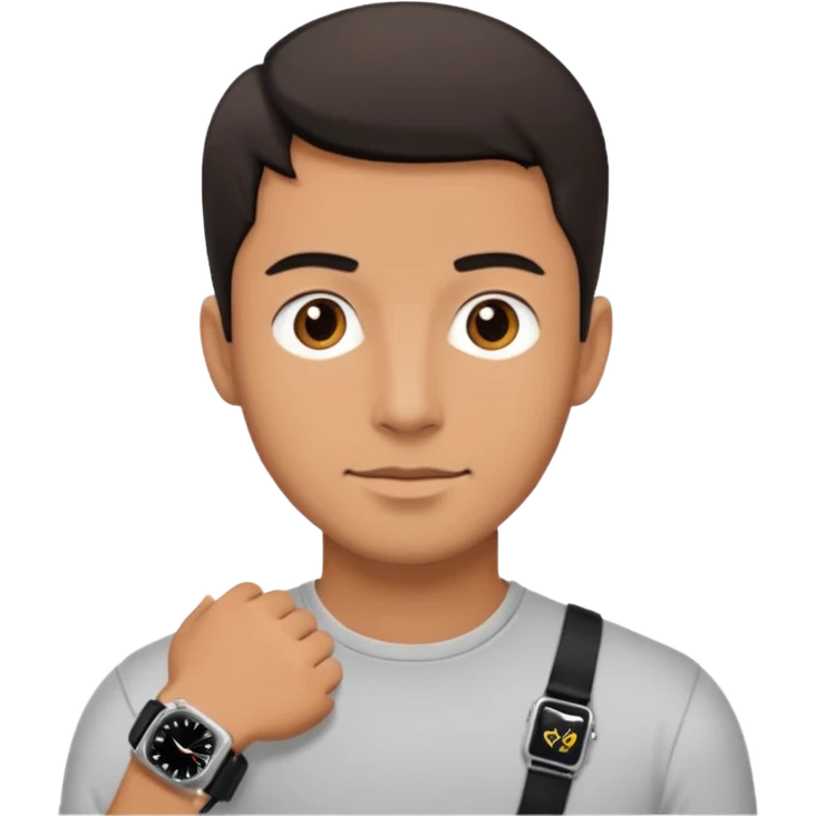 man wearing a black strap watch emoji
