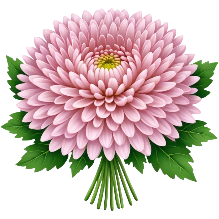 big bouquet Soft Pink Chrysanthemum, luxuriant, leaf, bud emoji