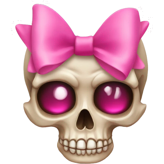 skull with pink bow emoji