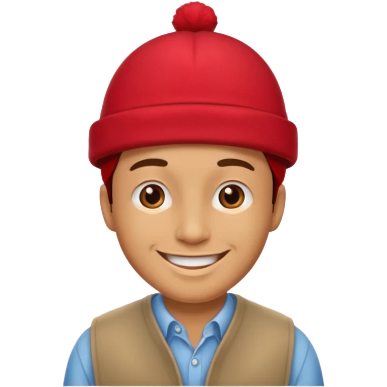 man with red hat emoji