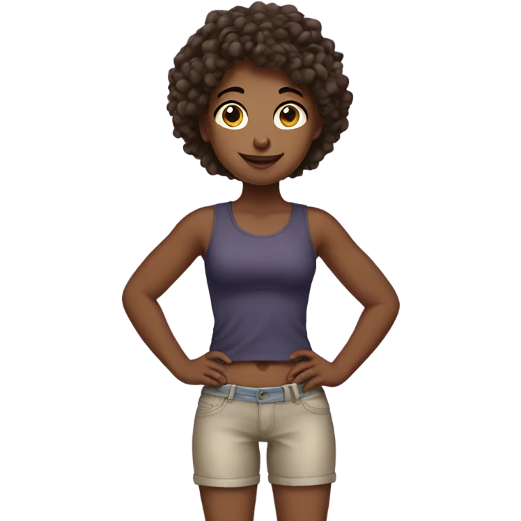 Girl with an 8 pack emoji
