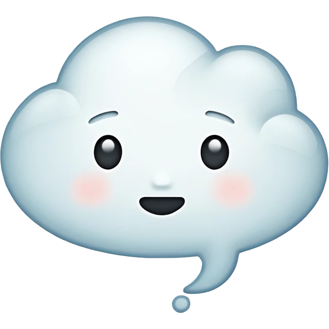 classic cartoon style thought bubble, outlined, empty emoji