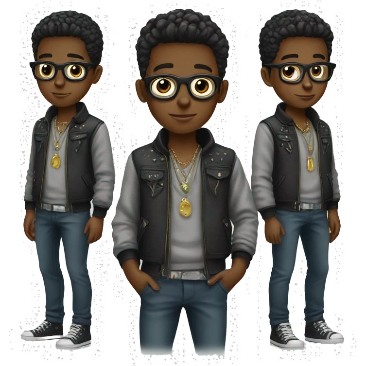stylish boy with accessories emoji
