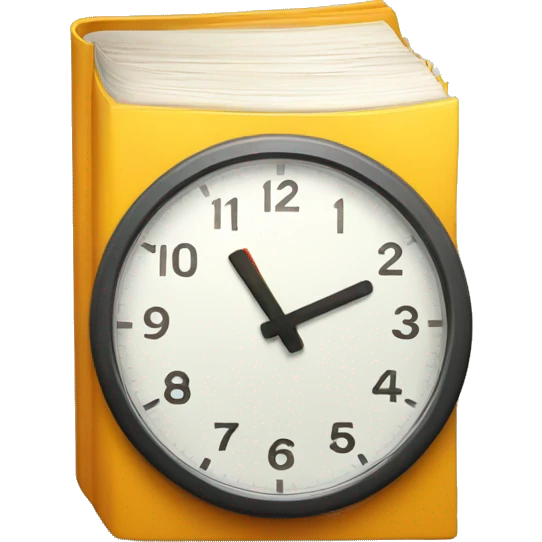 speed clock with book emoji