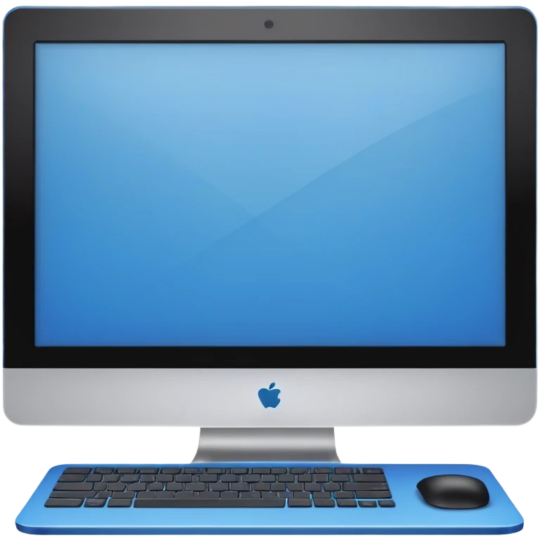 a side profile view of the back of a Black and blue and white PC screen, back facing forward  emoji