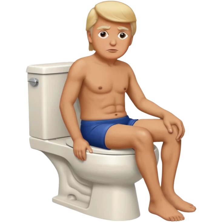 donald trump sitting on skibidi toilet emoji