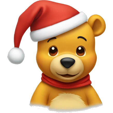 pooh bear in a santa hat emoji