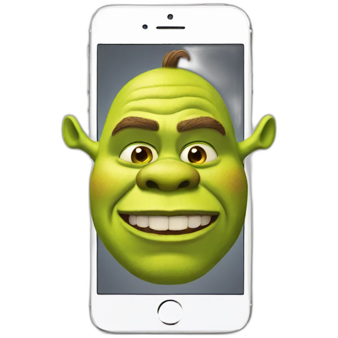 shrek on an iphone emoji