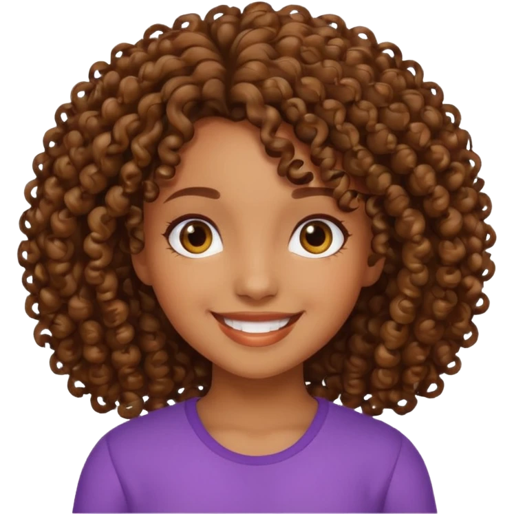 Menina morena cacheada  emoji