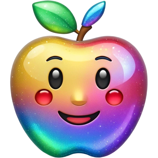 3D Apple-style emoji of scattered glitter, sparkling and shining in multiple colors. Rounded, glossy, smooth, soft shadows, white background.
 emoji