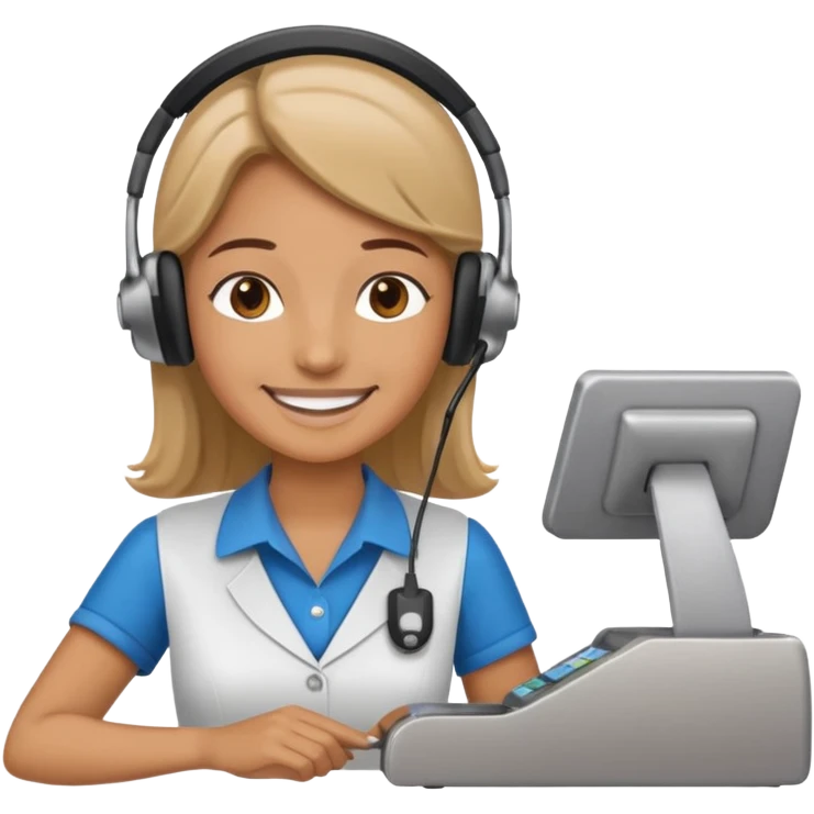 Cashier + headset + till emoji