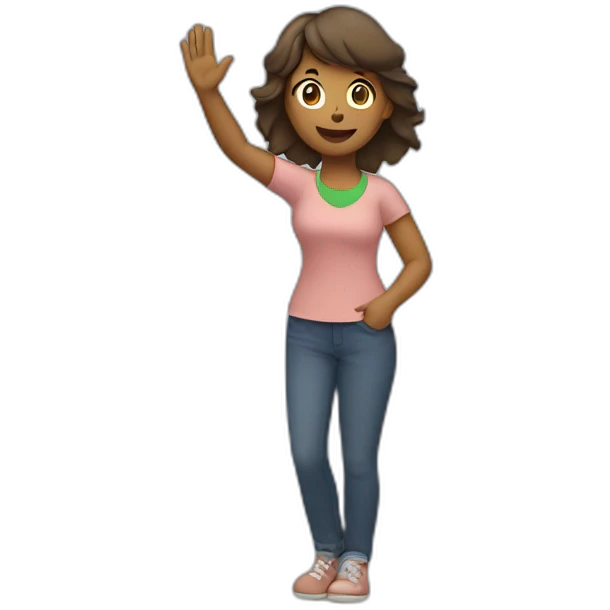 discord icon woman waving hand emoji