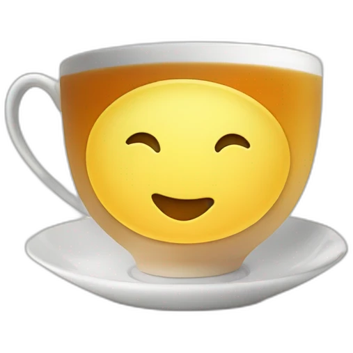 Speech bubble on top of tea cup emoji