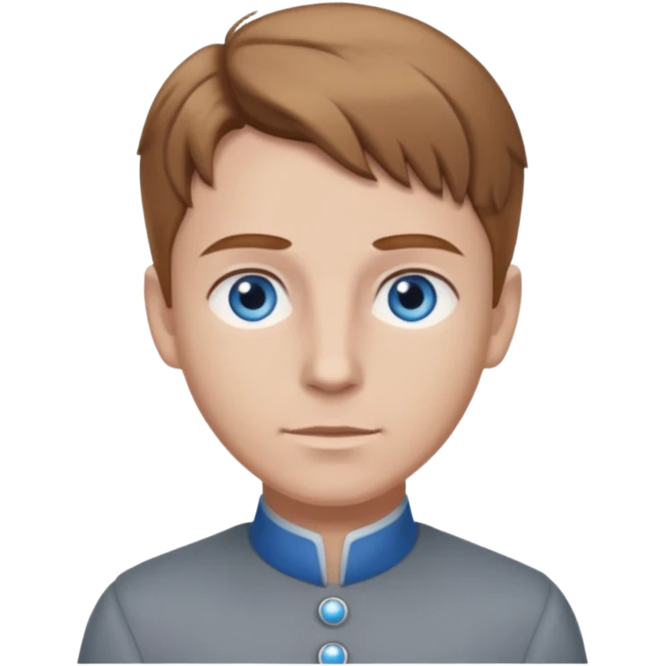 Servant Boq from Wicked with Blue eyes, light brown hair, grey outfit emoji