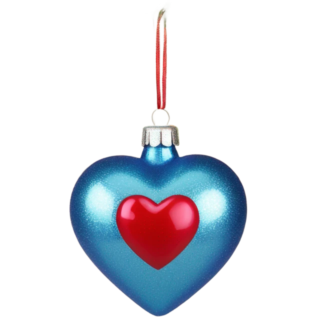 Red heart Christmas ornament ￼ emoji