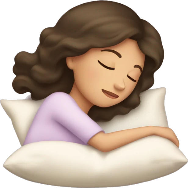 Brunette princess sleeping in pillow emoji