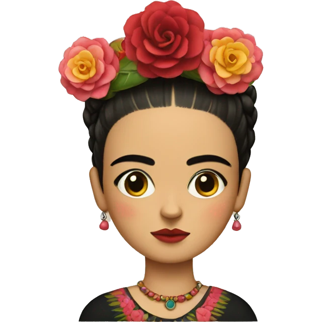 body frida kahlo kid with paintbrush emoji