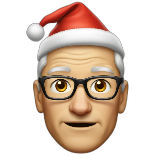 Tim Cook with a Christmas hat emoji