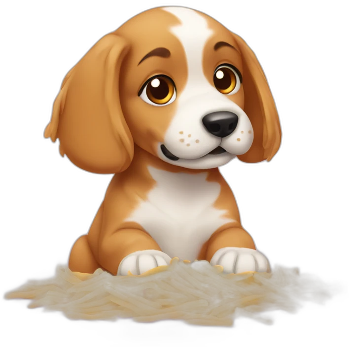 puppy draining pasta emoji