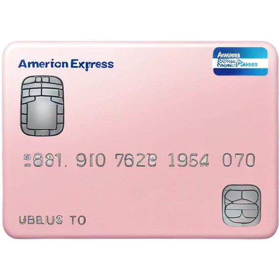 light pink "American express" credit card, glossy finish emoji