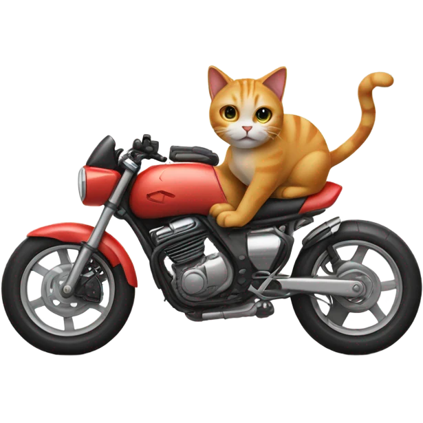 Cat becoming a motorcycle emoji
