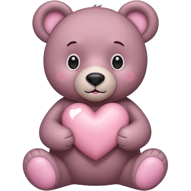 Bear holding a light pink heart emoji