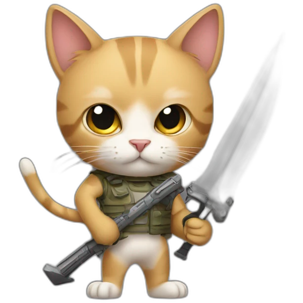 cat with weapon emoji
