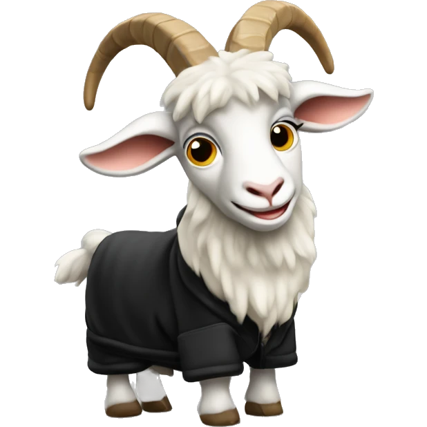Goat in puffy black coat driving 2024 hummerEV emoji