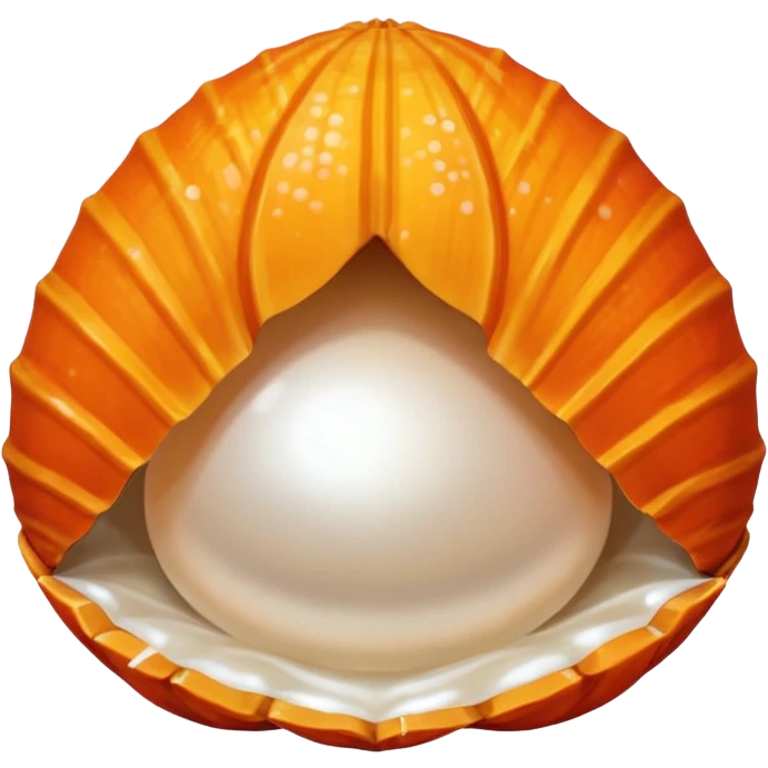 white pearl in orange shell emoji