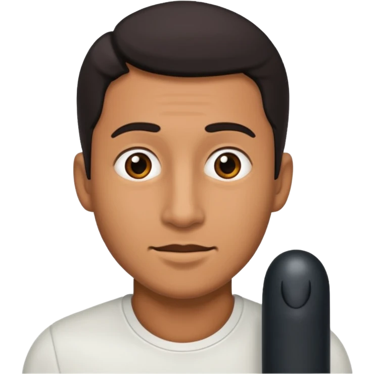 a man with a black penis emoji