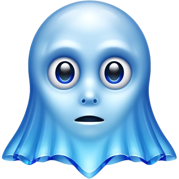 blue ghost made of swarovski crystals with an important expression in the eyes emoji